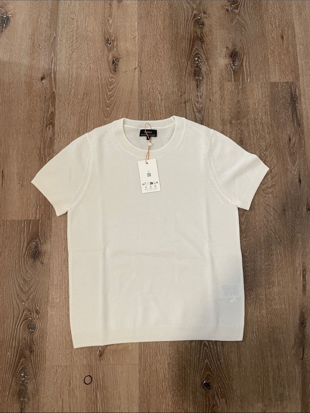 Quince Cream cashmere Short-Sleeve Knit Tee